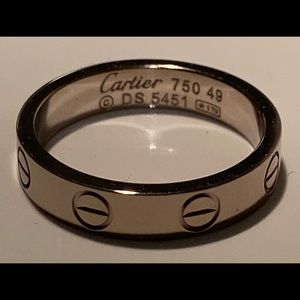 18K White Gold Cartier Love Ring